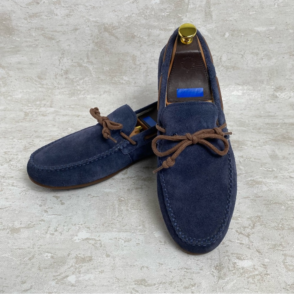 Cole Haan Grant Men's Size 9.5 Blue Suede Driving Moccasin Loafers Shoes.